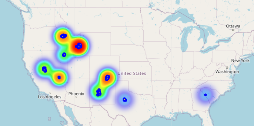 Earthquake hotones are visualized.